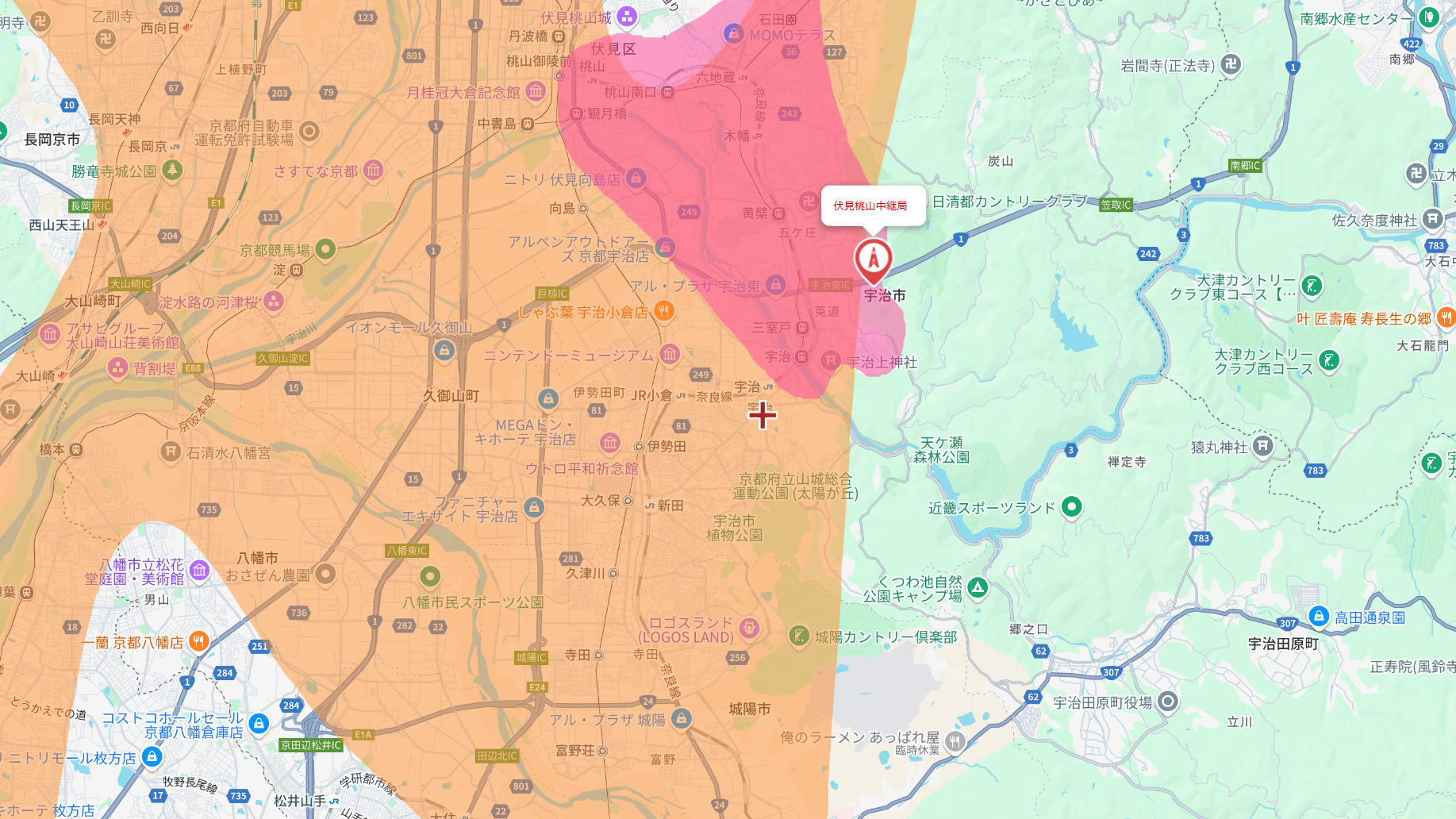 宇治市の電波事情